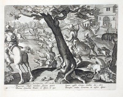 The French King Stag Hunting with Dogs, Illustration from 